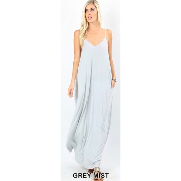 Hannah Beury Dresses & Skirts - Grey Mist Maxi Dress with Pockets